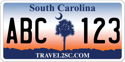 SC license plate ABC123