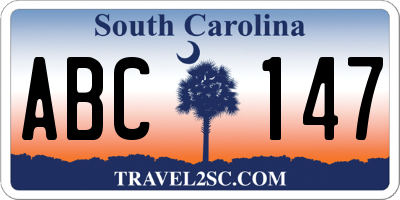 SC license plate ABC147