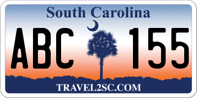 SC license plate ABC155