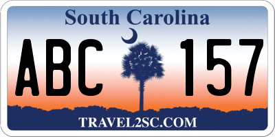 SC license plate ABC157