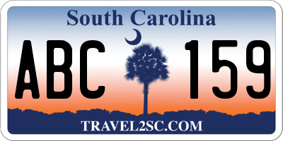 SC license plate ABC159