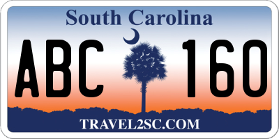 SC license plate ABC160