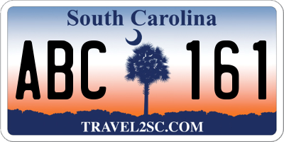 SC license plate ABC161