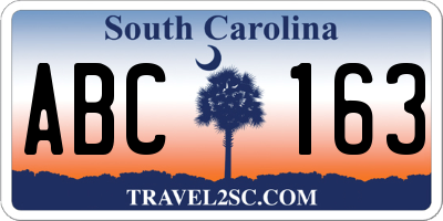 SC license plate ABC163
