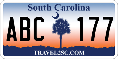 SC license plate ABC177