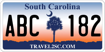 SC license plate ABC182