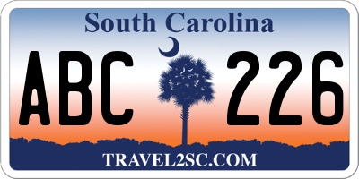 SC license plate ABC226