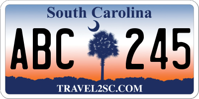 SC license plate ABC245