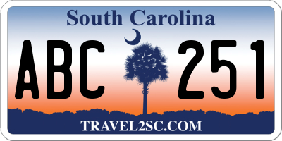 SC license plate ABC251