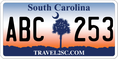 SC license plate ABC253