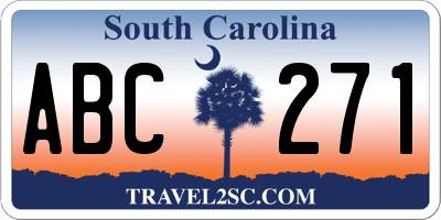 SC license plate ABC271