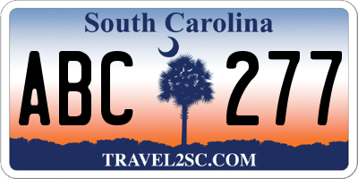 SC license plate ABC277