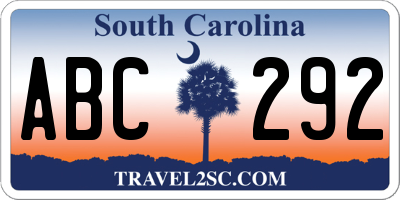 SC license plate ABC292