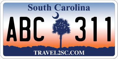 SC license plate ABC311