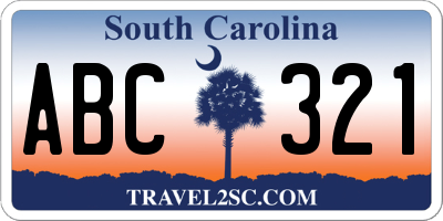 SC license plate ABC321