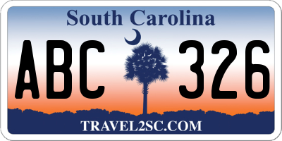 SC license plate ABC326
