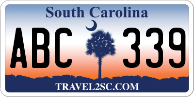 SC license plate ABC339