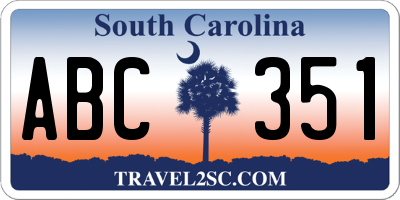 SC license plate ABC351