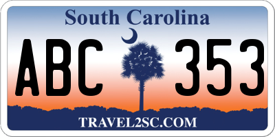 SC license plate ABC353