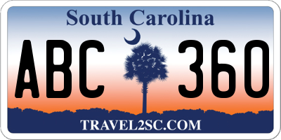 SC license plate ABC360