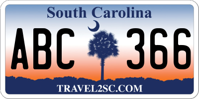 SC license plate ABC366