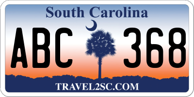 SC license plate ABC368