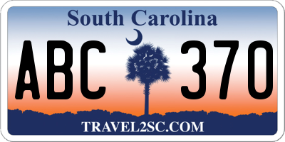 SC license plate ABC370