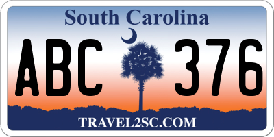 SC license plate ABC376