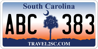 SC license plate ABC383