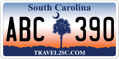 SC license plate ABC390