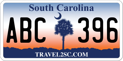 SC license plate ABC396