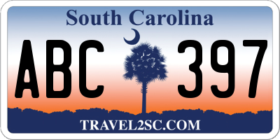 SC license plate ABC397
