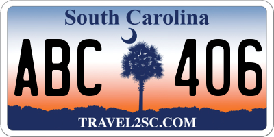 SC license plate ABC406