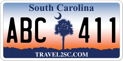 SC license plate ABC411