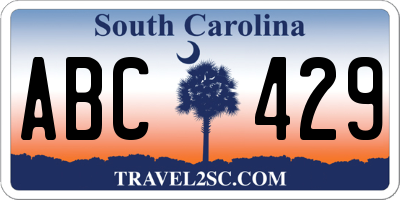 SC license plate ABC429