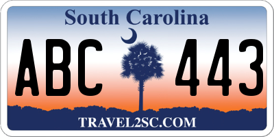 SC license plate ABC443