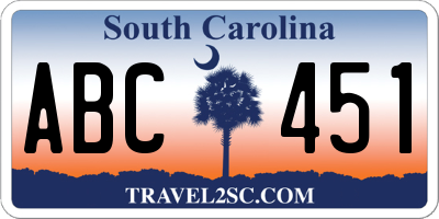 SC license plate ABC451
