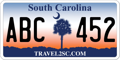SC license plate ABC452