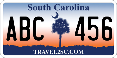 SC license plate ABC456