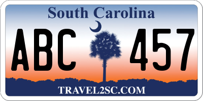 SC license plate ABC457