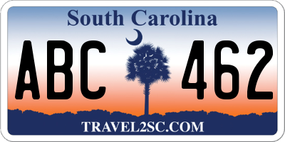 SC license plate ABC462
