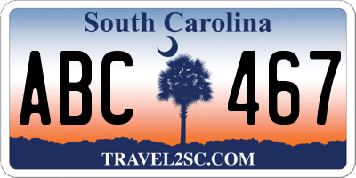 SC license plate ABC467