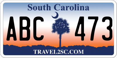 SC license plate ABC473