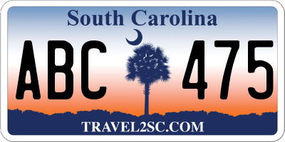 SC license plate ABC475