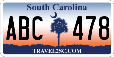 SC license plate ABC478