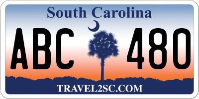 SC license plate ABC480