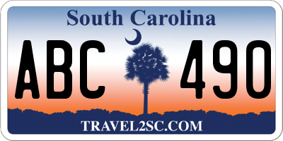 SC license plate ABC490