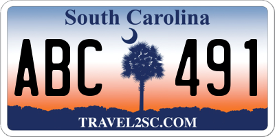 SC license plate ABC491
