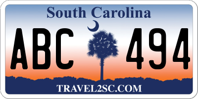 SC license plate ABC494