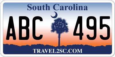 SC license plate ABC495